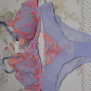 Savage X Fenty Shining Star Embroidered Demi Bra with Cheeky Panty Set